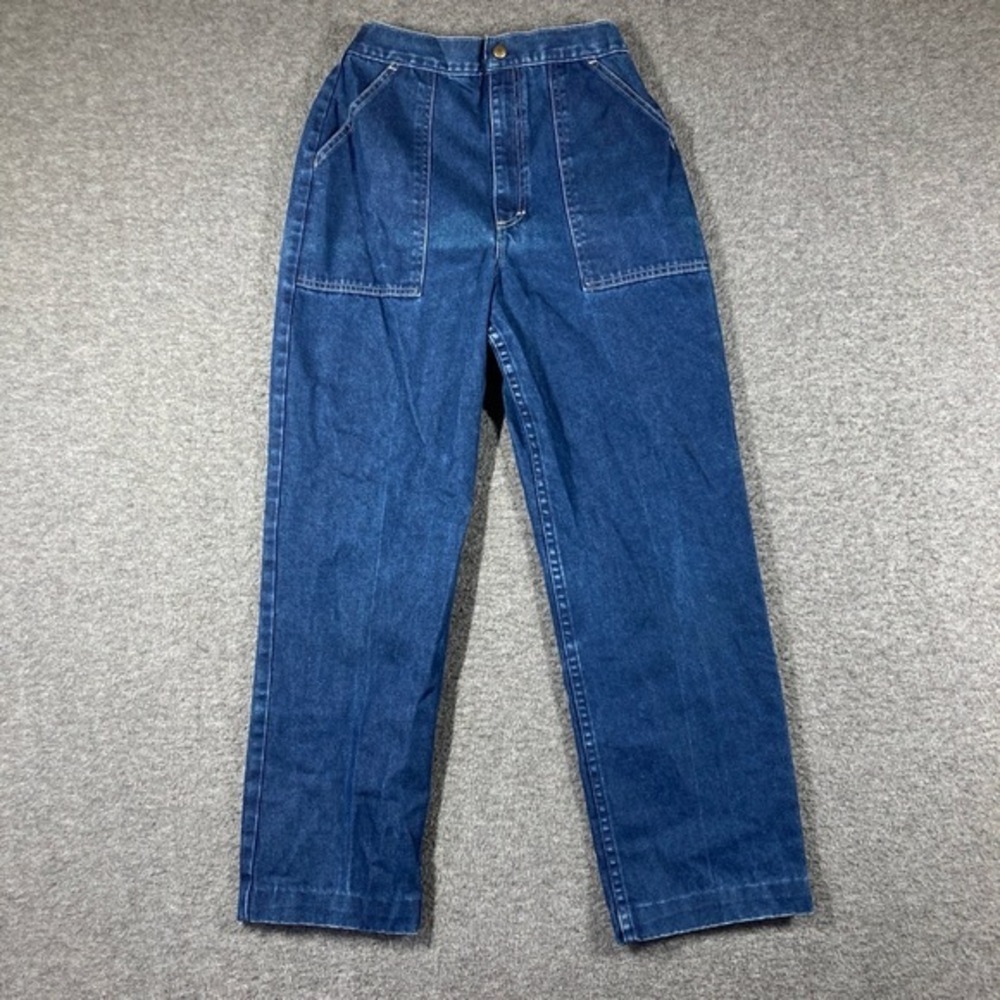 Vintage Sears Bareback Jeans Womens‎ 12 Blue Denim High waisted Patch pockets